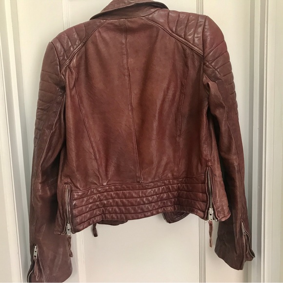 Allsaints oxblood leather jacket - Picture 3 of 9